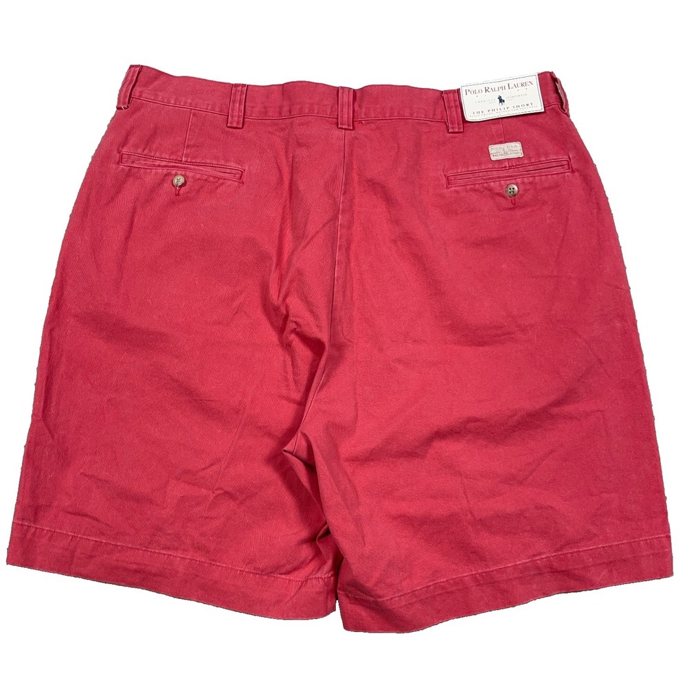 Vintage Polo Ralph‎ Lauren Chino Shorts Men 40 Pink Twill Golf Preppy The Philip